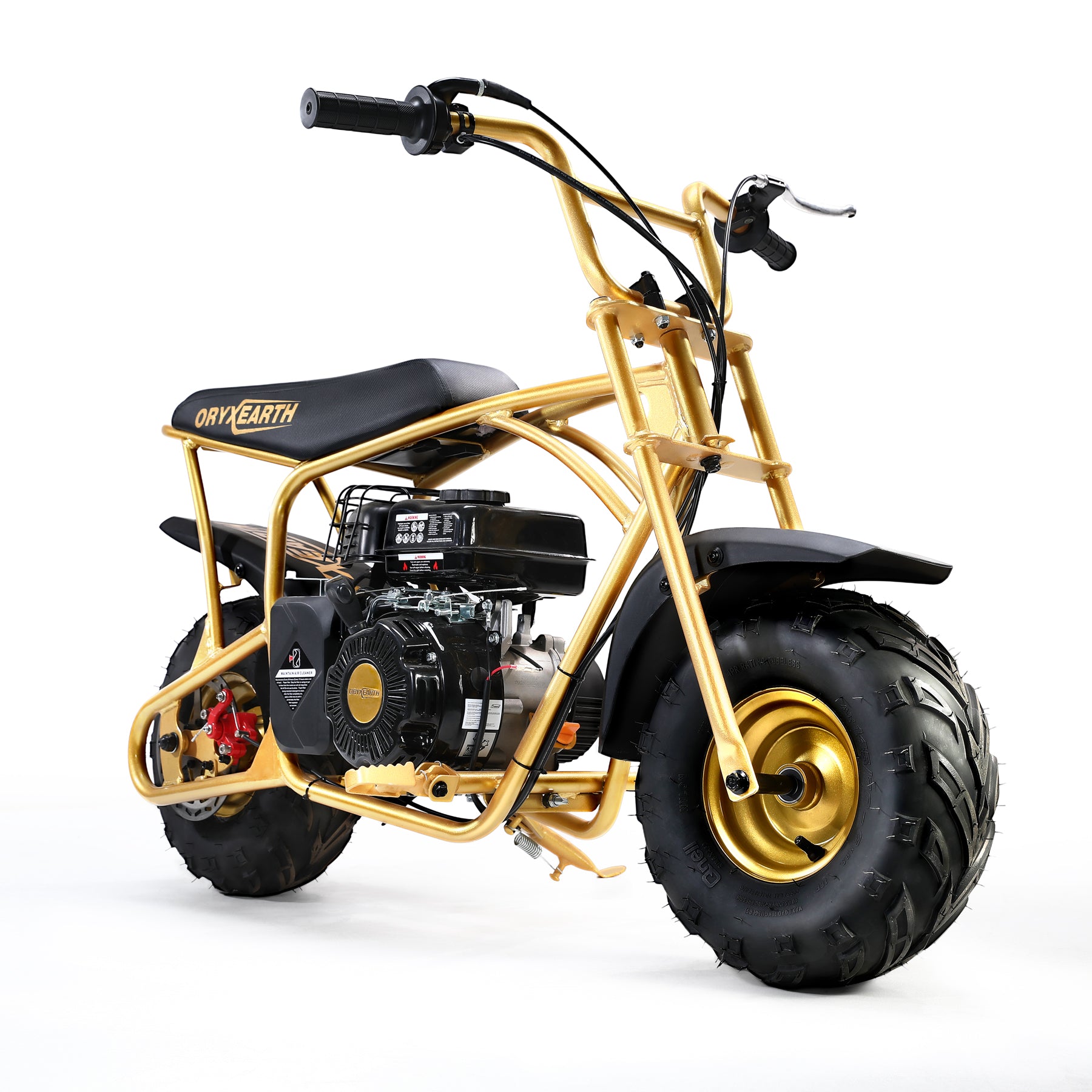 Oryxearth BRM100-4 99CC Off-Road Gas Mini Bike for Adults & Teens, Limited Edition Gold, Supports Up to 220 lbs