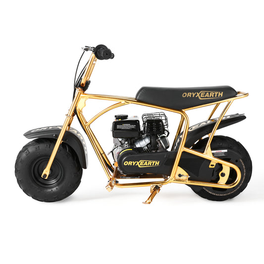 Oryxearth Golden Version 99CC 4-Stroke Kids Mini Bike Speed Up 24 Mph Weight Support UP to 185 LBS