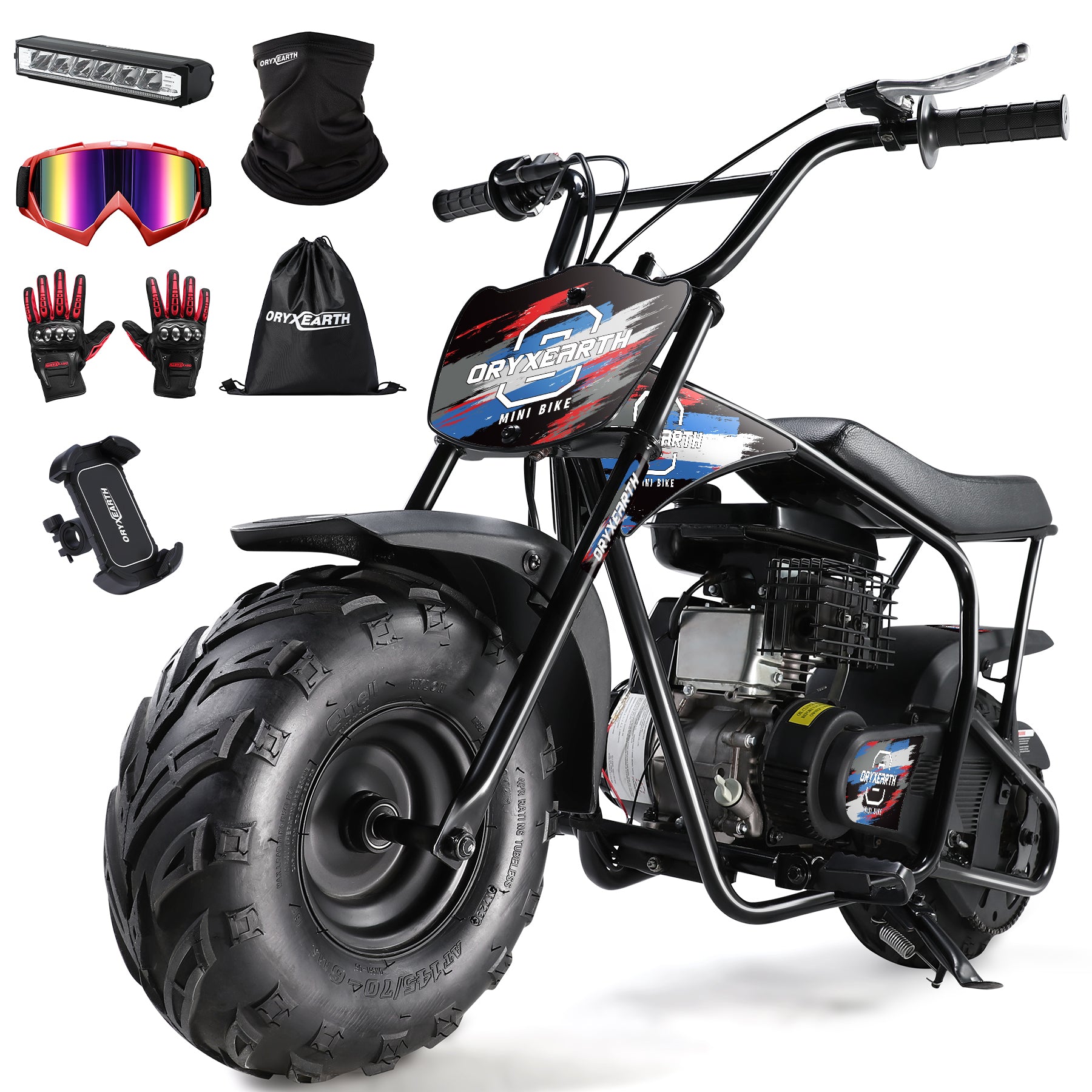 【WMT】OGM105 Plus 4-Stroke Mini Bike, 105CC Gas Powered Dirt Bike,Off-Road Trail for Adult, up to 28 Mph