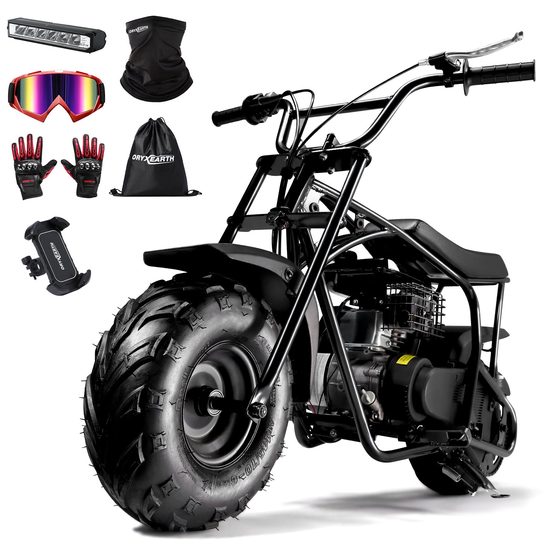 【WMT】OGM105 Plus 4-Stroke Mini Bike, 105CC Gas Powered Dirt Bike,Off-Road Trail for Adult, up to 28 Mph