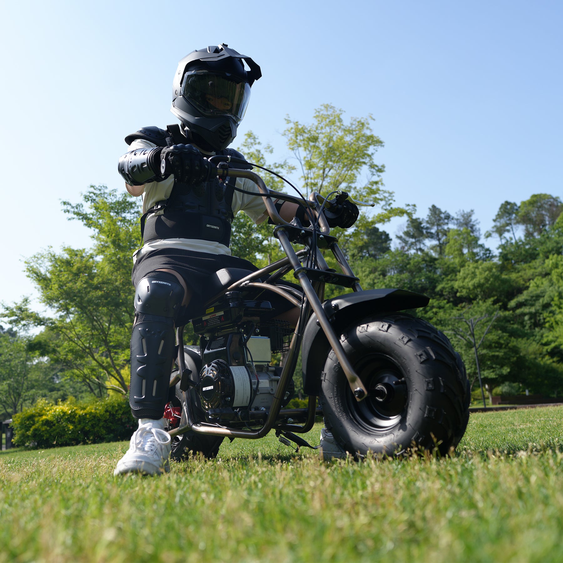 Oryxearth BRM100P-1 105CC Off-Road Gas Mini Bike for Adults & Teens, Rust Brown Edition, Up to 220 lbs