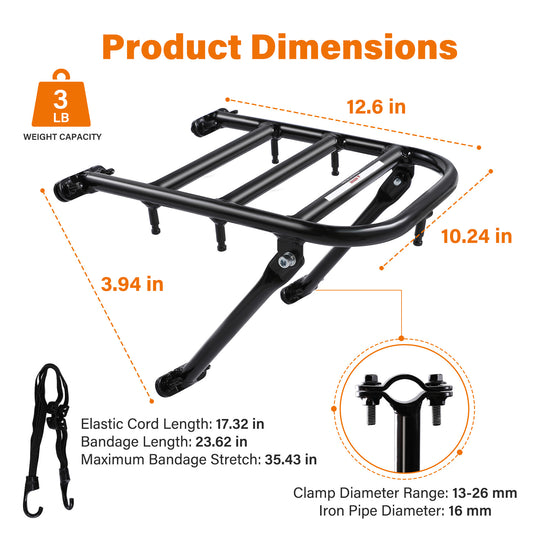 Oryxearth Mini Bike Front Luggage Rack Carrier, Motorcycle Carrier Shelf Bracket for Coleman RB100 FRP GMB100 Realtree RT100