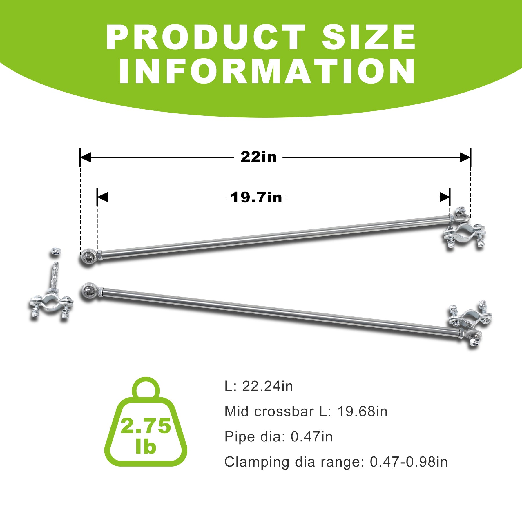 Oryxearth Mini Adjustable Tow Bar, Small Bucket Cart Pull Rod, Wagon Pull Rod for Camping Garden Cleanup
