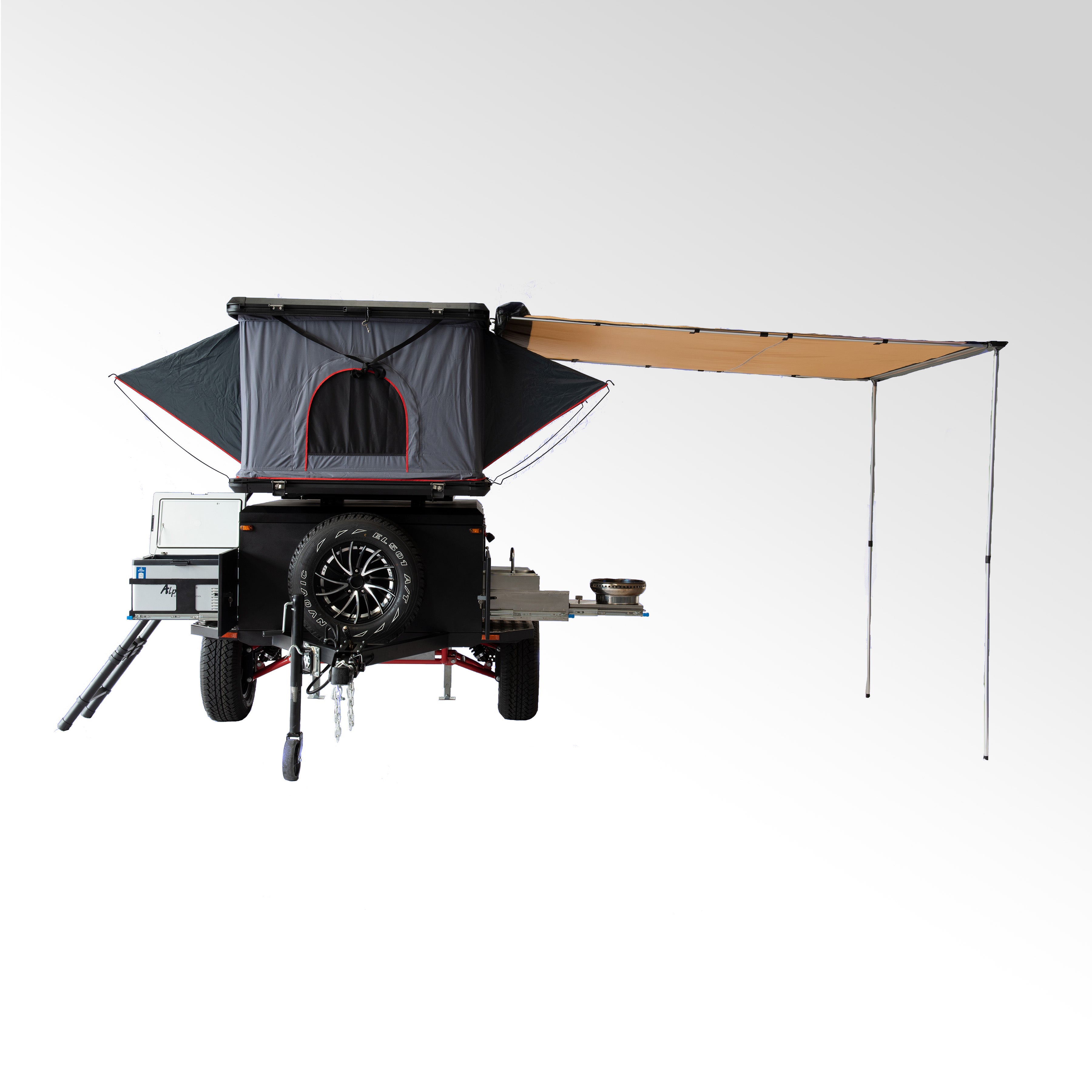 NEWEST Camping trailer 2026 with Strong chassic .Include kitchen systm ,water system,electric system and rooftop tent