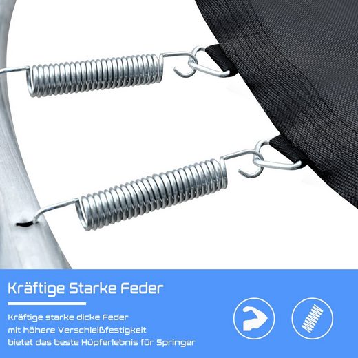 Gartentrampolin Trampolin Outdoor Ø183/244/305/366cm Sicherheitsnetz Kinder trampolin, Schutzrand schwarz,mit sicherheisnetz