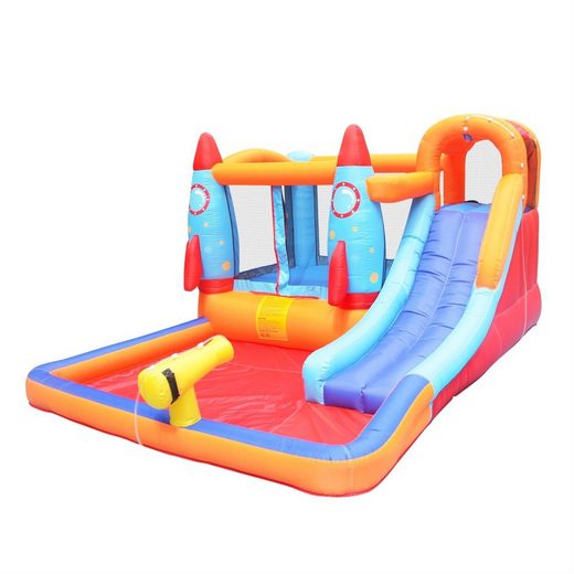 Hüpfburg HomeMiYN Hüpfburg mit Gebläse für Kinder – Spielplatz im Freien, 370 cm x 260 cm x 185 cm (L x B x H)