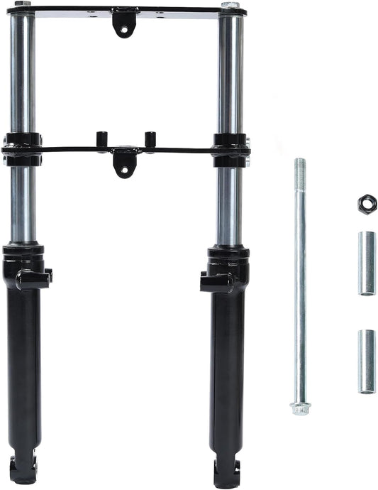 Oryxearth Mini Bike Front Fork Suspension Universal Mini Dirt Bike Suspension Set Pit Bike Shock Forks Frame Upgrades Assembly for Dirt Bike Motorcycle Minibike,Black (WM)