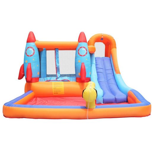 Hüpfburg HomeMiYN Hüpfburg mit Gebläse für Kinder – Spielplatz im Freien, 370 cm x 260 cm x 185 cm (L x B x H)