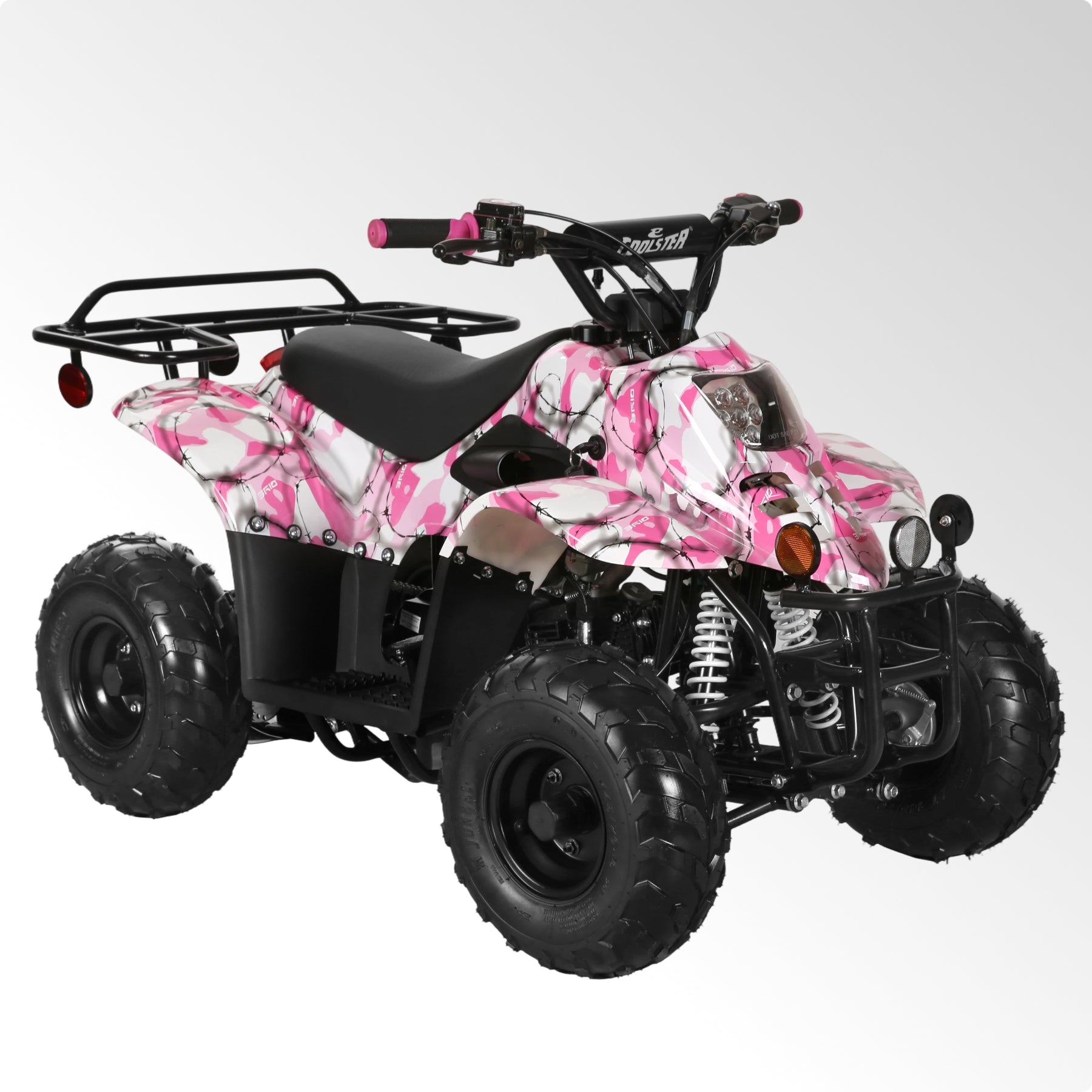 Coolster 110CC 4-Stroke Kids ATV, 10mph Max Speed, Front & Rear Disc Brakes, All-Terrain 4-Wheeler with LED Lights, Supports Up to 143 LBS