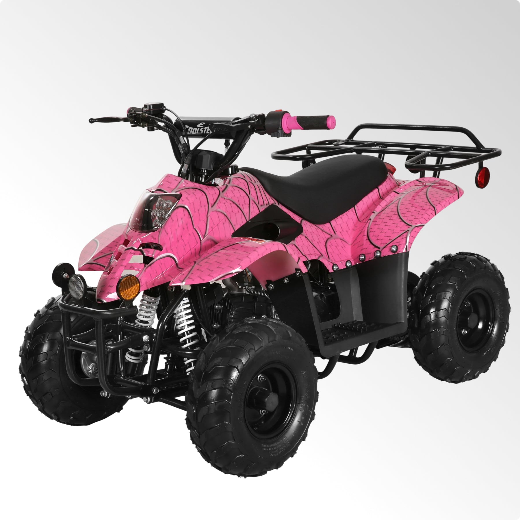 Coolster 110CC 4-Stroke Kids ATV, 10mph Max Speed, Front & Rear Disc Brakes, All-Terrain 4-Wheeler with LED Lights, Supports Up to 143 LBS
