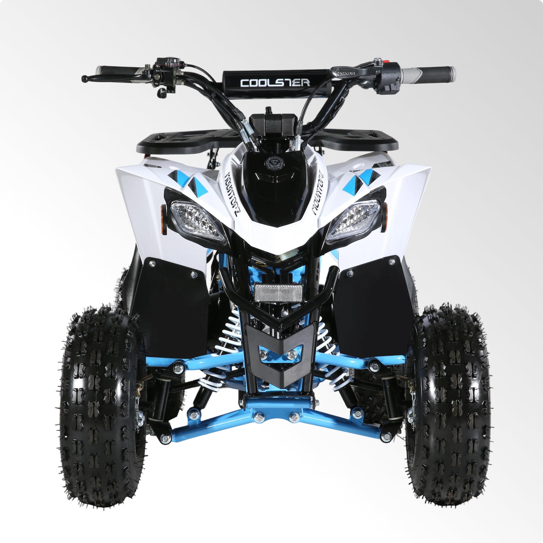Coolster Gas Powered ATV with LED Lights, 110CC 4-Stroke Mini Gas 4 Wheeler with Front and Rear Disc Brake, with Speed Control Weight Support Up to 143 LBS, Max Speed 15mph