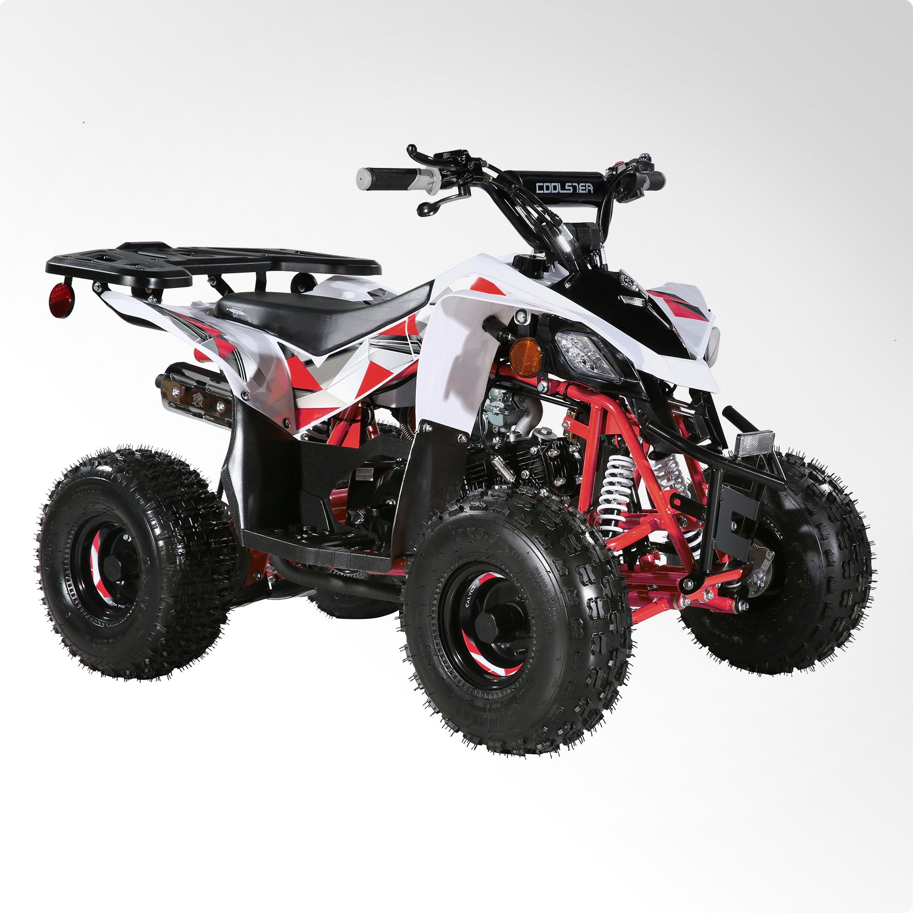 Coolster Gas Powered ATV with LED Lights, 110CC 4-Stroke Mini Gas 4 Wheeler with Front and Rear Disc Brake, with Speed Control Weight Support Up to 143 LBS, Max Speed 15mph