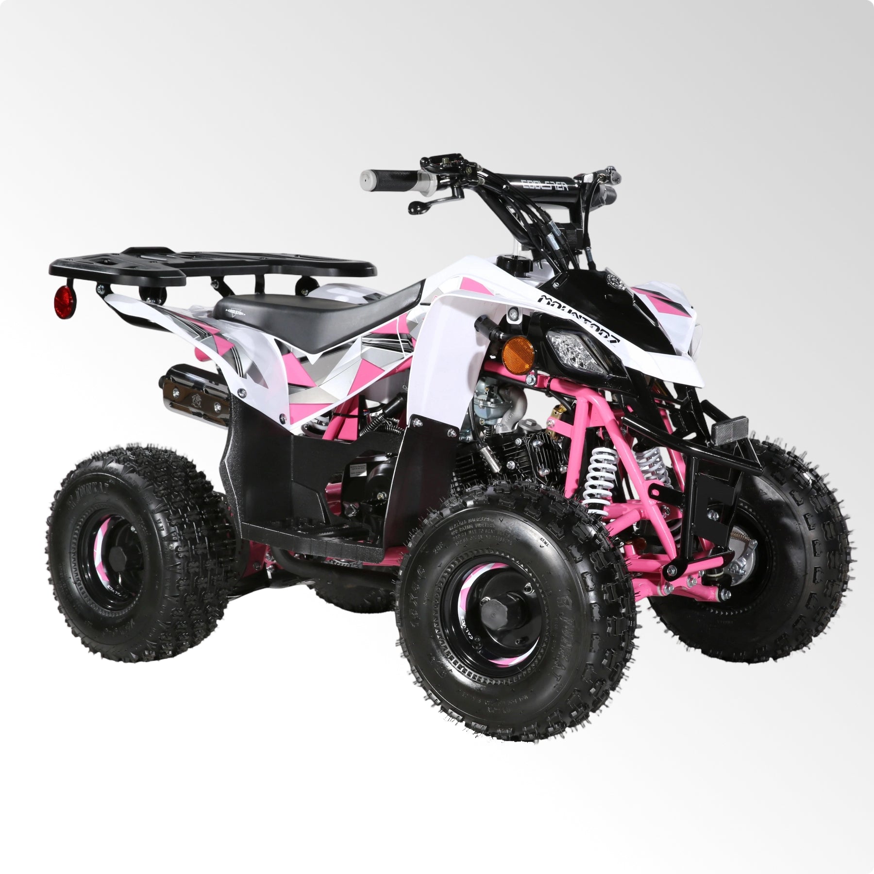 Coolster Gas Powered ATV with LED Lights, 110CC 4-Stroke Mini Gas 4 Wheeler with Front and Rear Disc Brake, with Speed Control Weight Support Up to 143 LBS, Max Speed 15mph