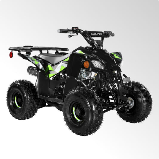 Coolster Gas Powered ATV with LED Lights, 110CC 4-Stroke Mini Gas 4 Wheeler with Front and Rear Disc Brake, with Speed Control Weight Support Up to 143 LBS, Max Speed 15mph