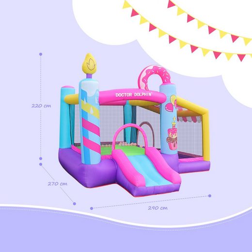 Hüpfburg mit Gebläse für Kinder – Spielplatz im Freien, 290 cm x 270 cm x 220 cm (L x B x H)