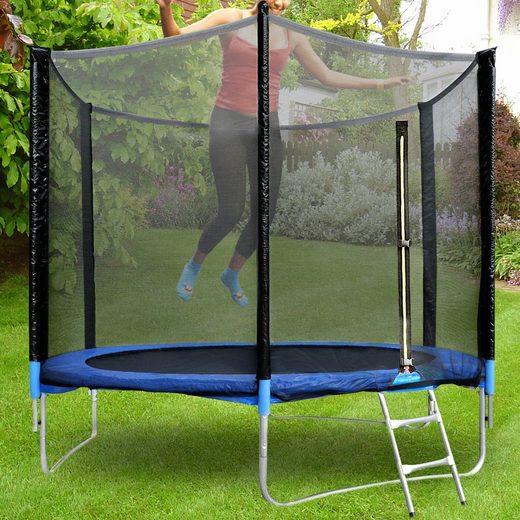 Gartentrampolin Trampolin Outdoor Ø183/244/305/366cm Sicherheitsnetz Kinder trampolin, Schutzrand schwarz,mit sicherheisnetz