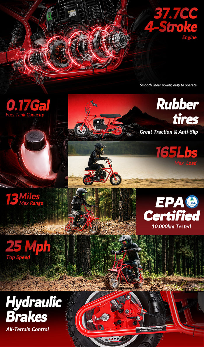 Oryxearth 37.7CC 4-stroke gas mini bike
