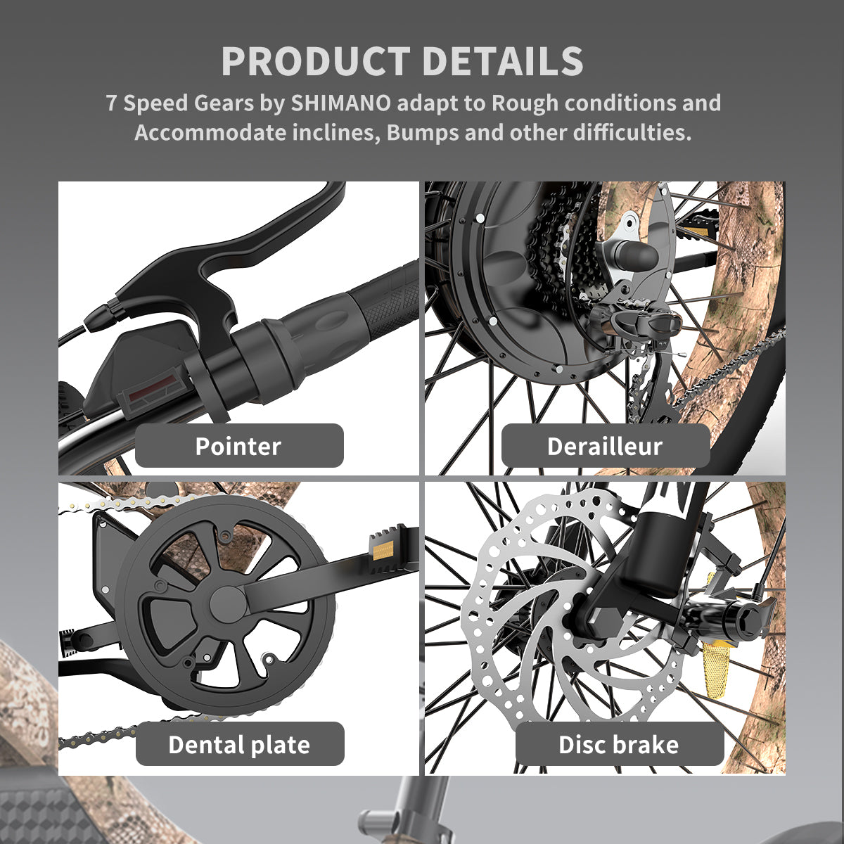 S18-1500W 26" 1500W Electric Bike Fat Tire 48V 15AH Removable Lithium Battery Mountain Bicycle Shimanos Bicycle Full Suspension MTB Bikes for Adults