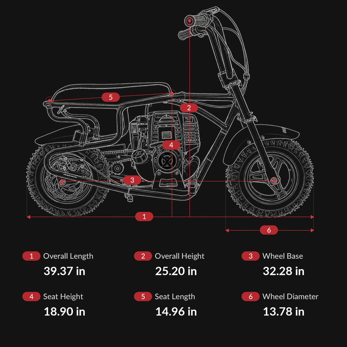 Oryxearth 37.7CC 4-stroke gas mini bike