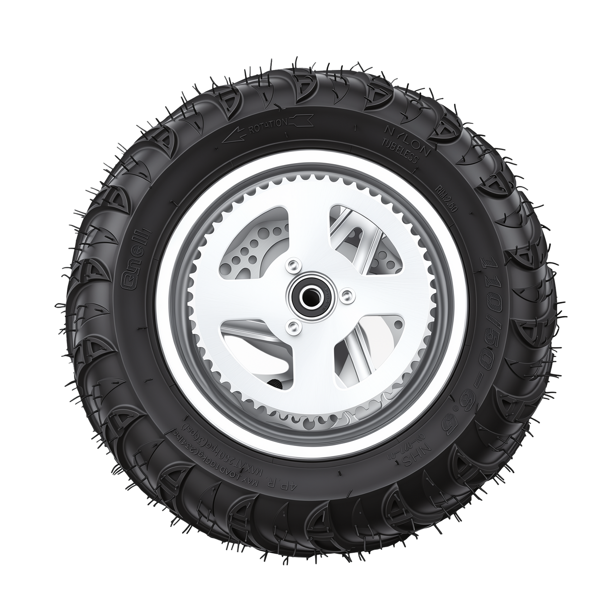 Oryxearth BRM40-2 Mini Bike Wheel Assembly Black (Front or Rear)