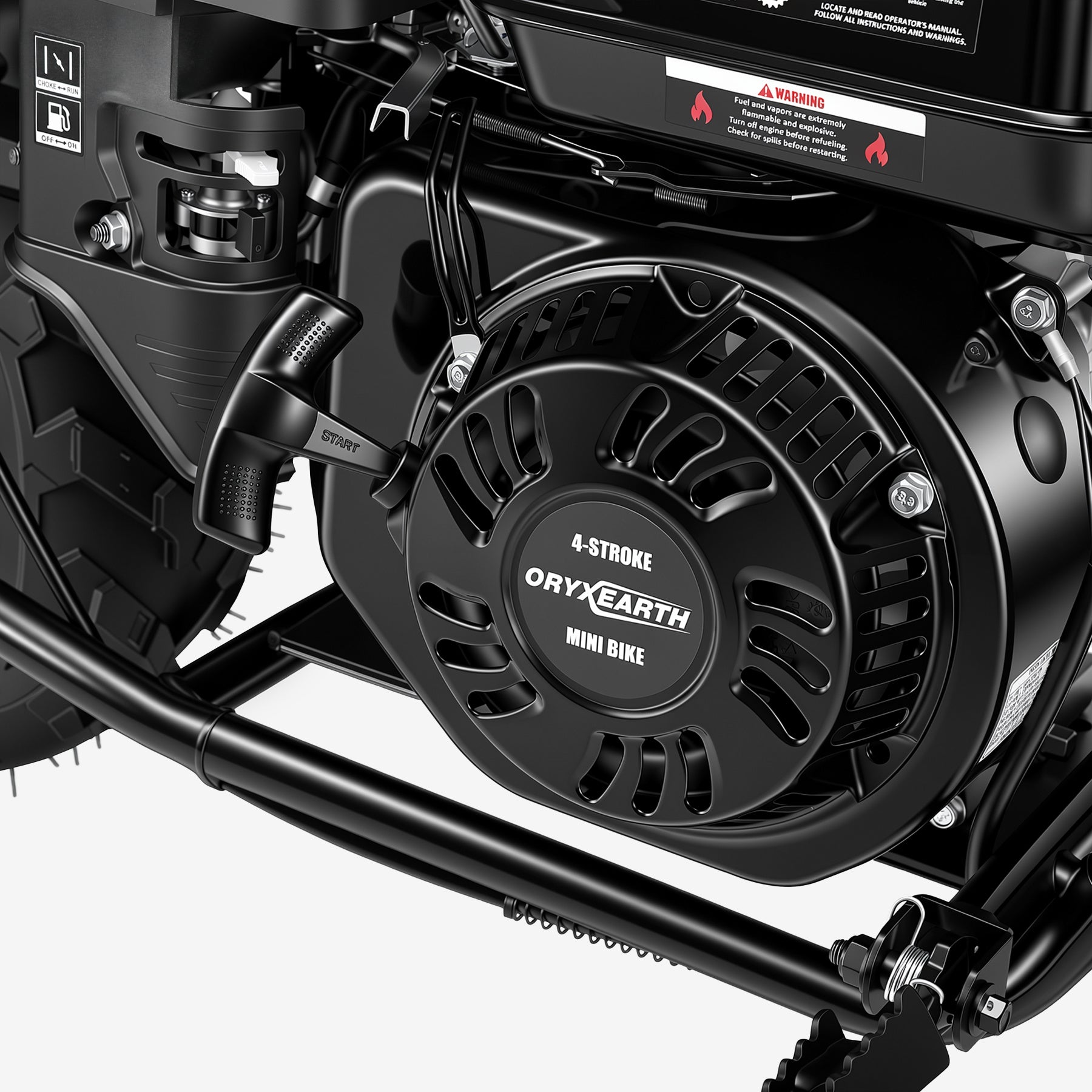 【WMT】Oryxearth 4-Stroke Minibike, 196CC Gas Powered Dirt Bike,Off-Road Trail for Adult, up to 30 Mph, Black