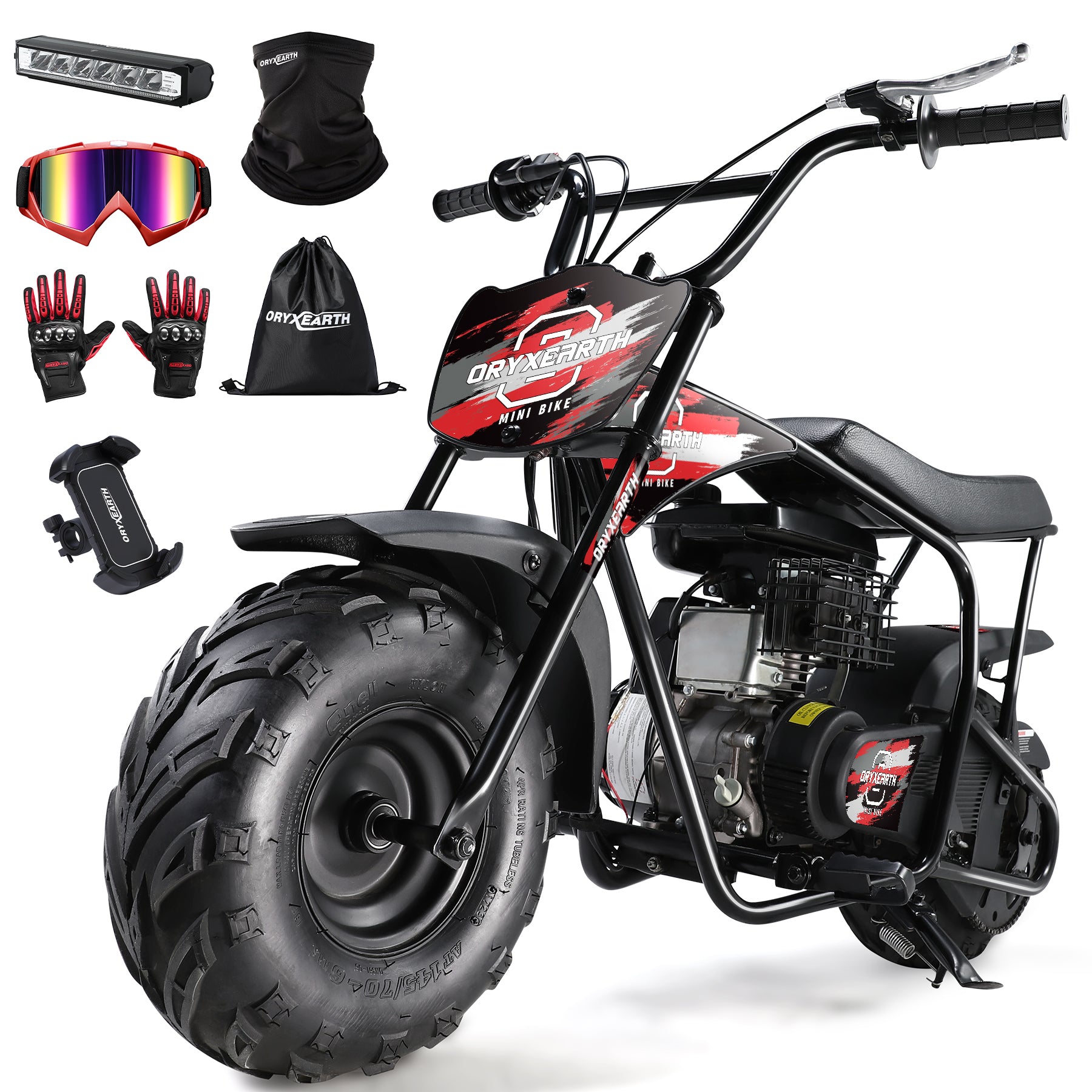 【WMT】OGM105 Plus 4-Stroke Mini Bike, 105CC Gas Powered Dirt Bike,Off-Road Trail for Adult, up to 28 Mph