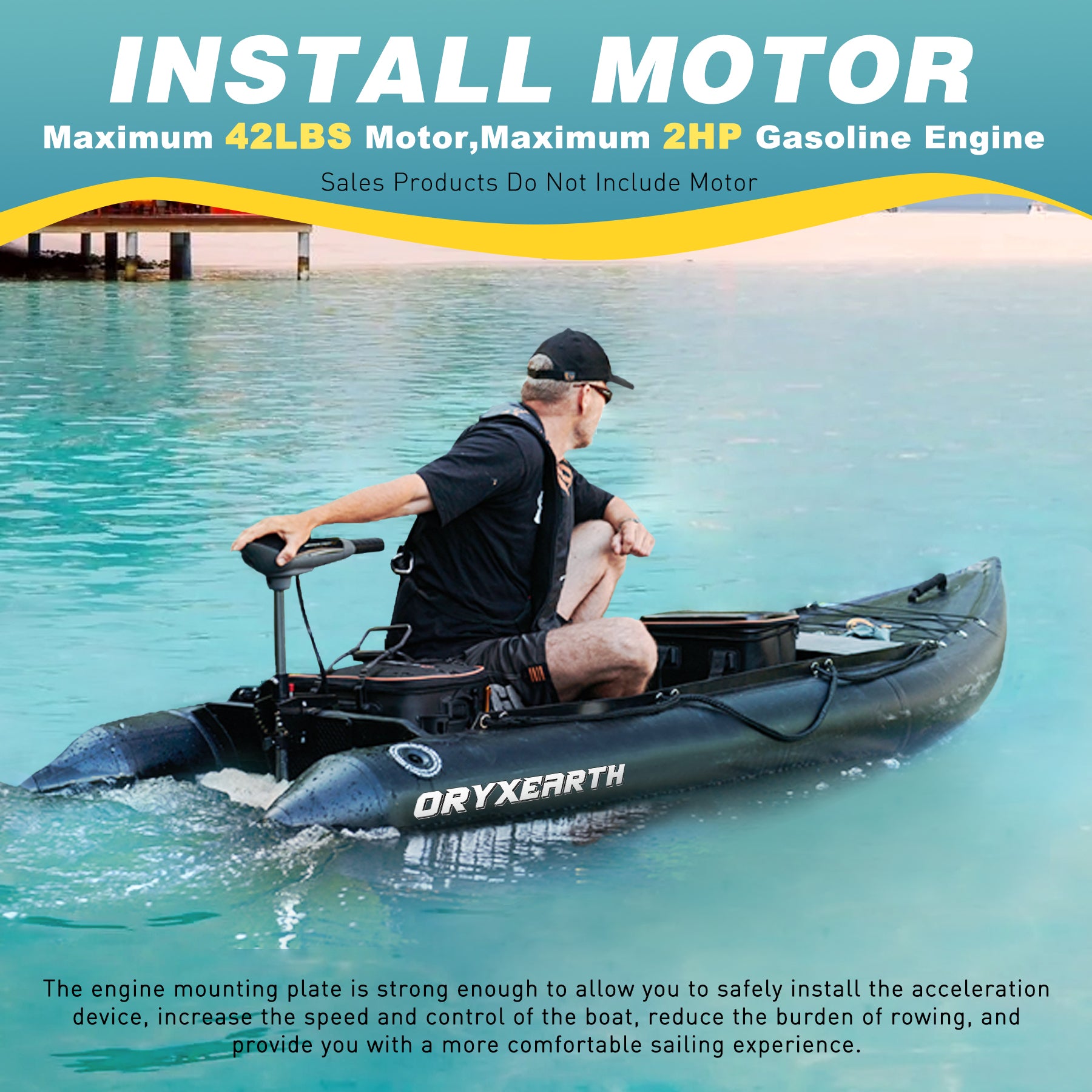 Professional 10.8ft Inflatable Fishing Boat for Adults - Heavy Duty Pontoon Skiff with Aluminum Seat, Includes Pump, Oars & Stabilizer Fin