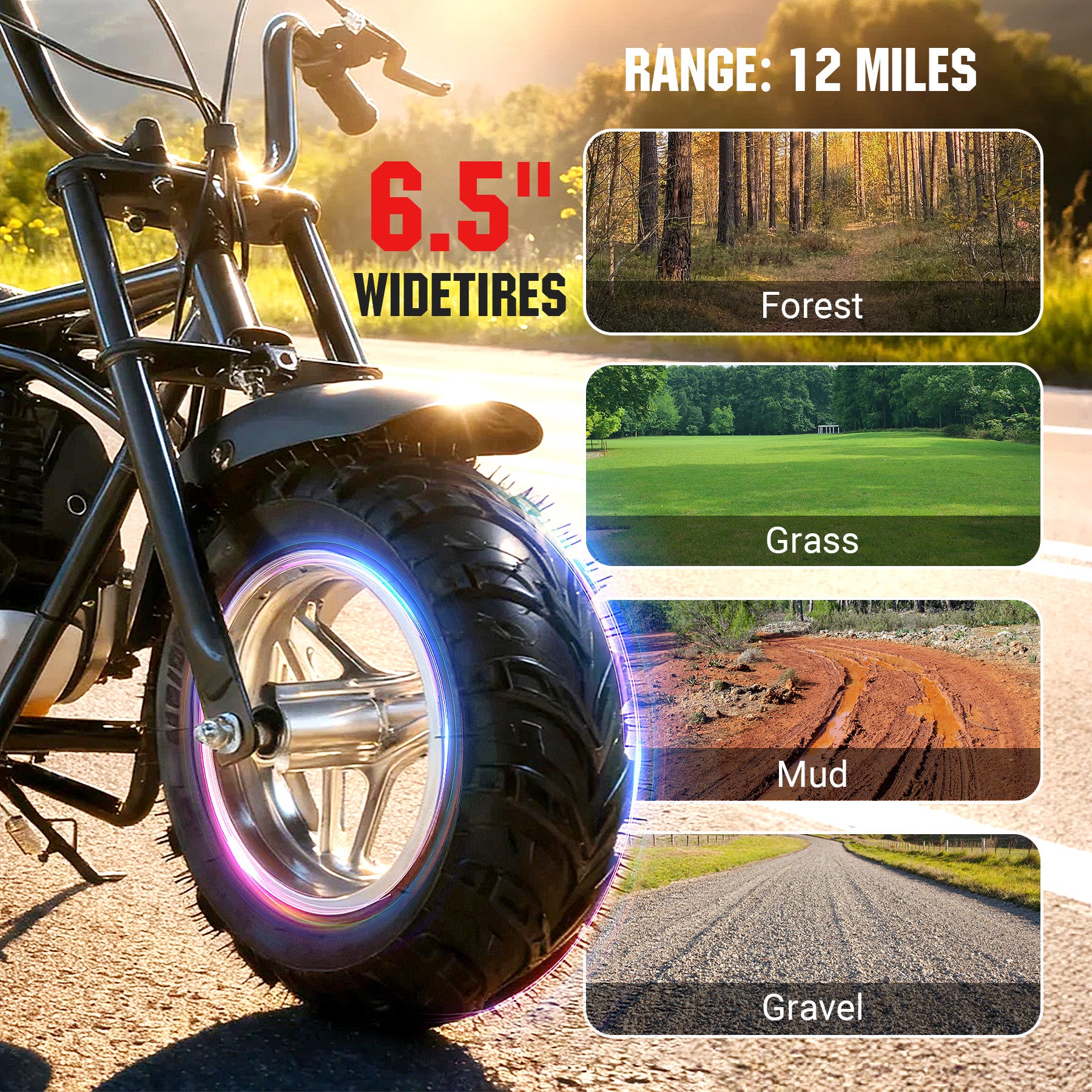 【WMT】Oryxearth 37.7CC Mini Dirt Bike, 4-Stroke Gas Power 16 mph Bike,Off Road for Teens, Pull Start