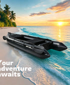 Professional 10.8ft Inflatable Fishing Boat for Adults - Heavy Duty Pontoon Skiff with Aluminum Seat, Includes Pump, Oars & Stabilizer Fin