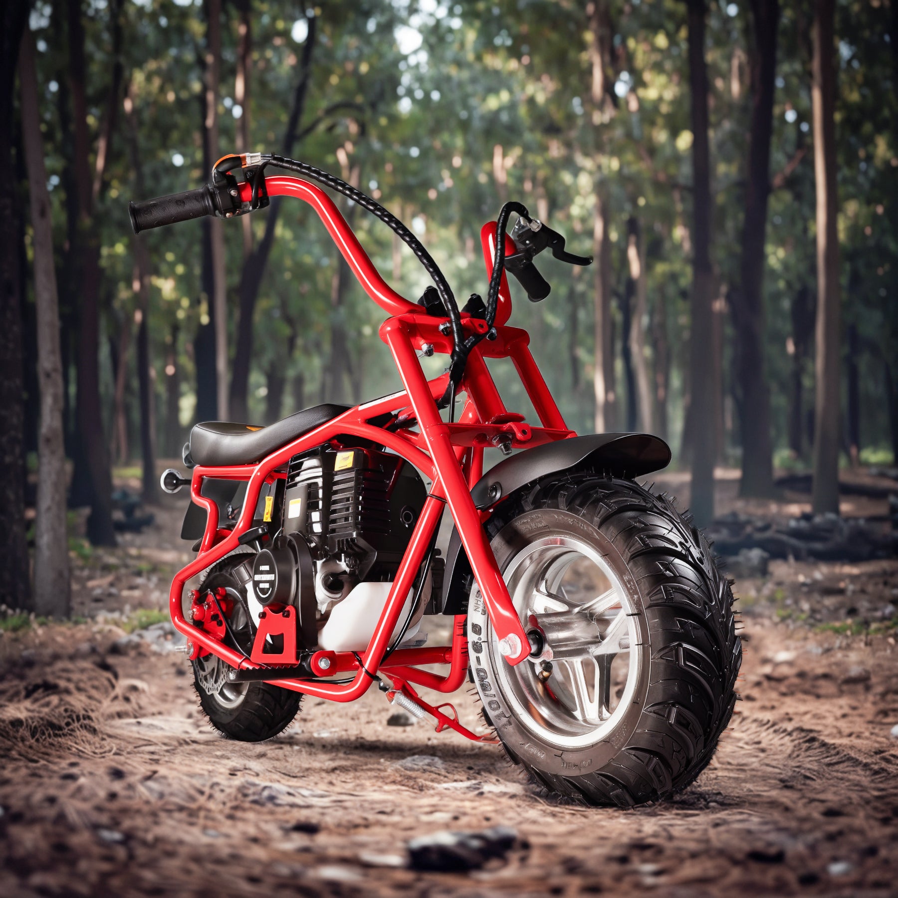【WMT】Oryxearth 37.7CC 4-Stroke Mini Bike, Gas Powered Dirt Off Road Trail, up to 15.5 Mph, Red