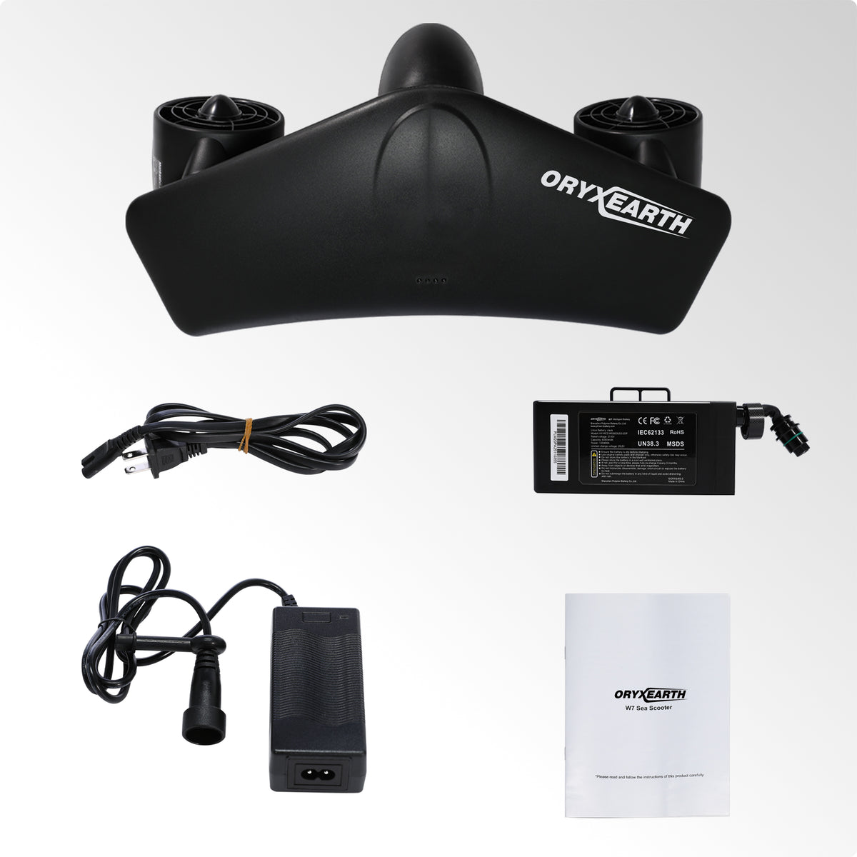 Oryxearth Dual Motor Underwater Scooter, 50m Max Depth, 2 Speed Modes Control (1.79mph & 4.03mph) with Child Lock and Camera Compatible for Scuba Diving Snorkeling