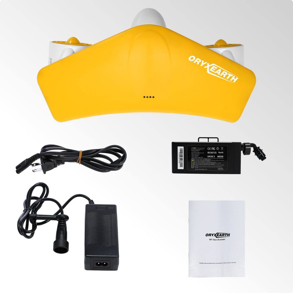 Oryxearth Dual Motor Underwater Scooter, 50m Max Depth, 2 Speed Modes Control (1.79mph & 4.03mph) with Child Lock and Camera Compatible for Scuba Diving Snorkeling