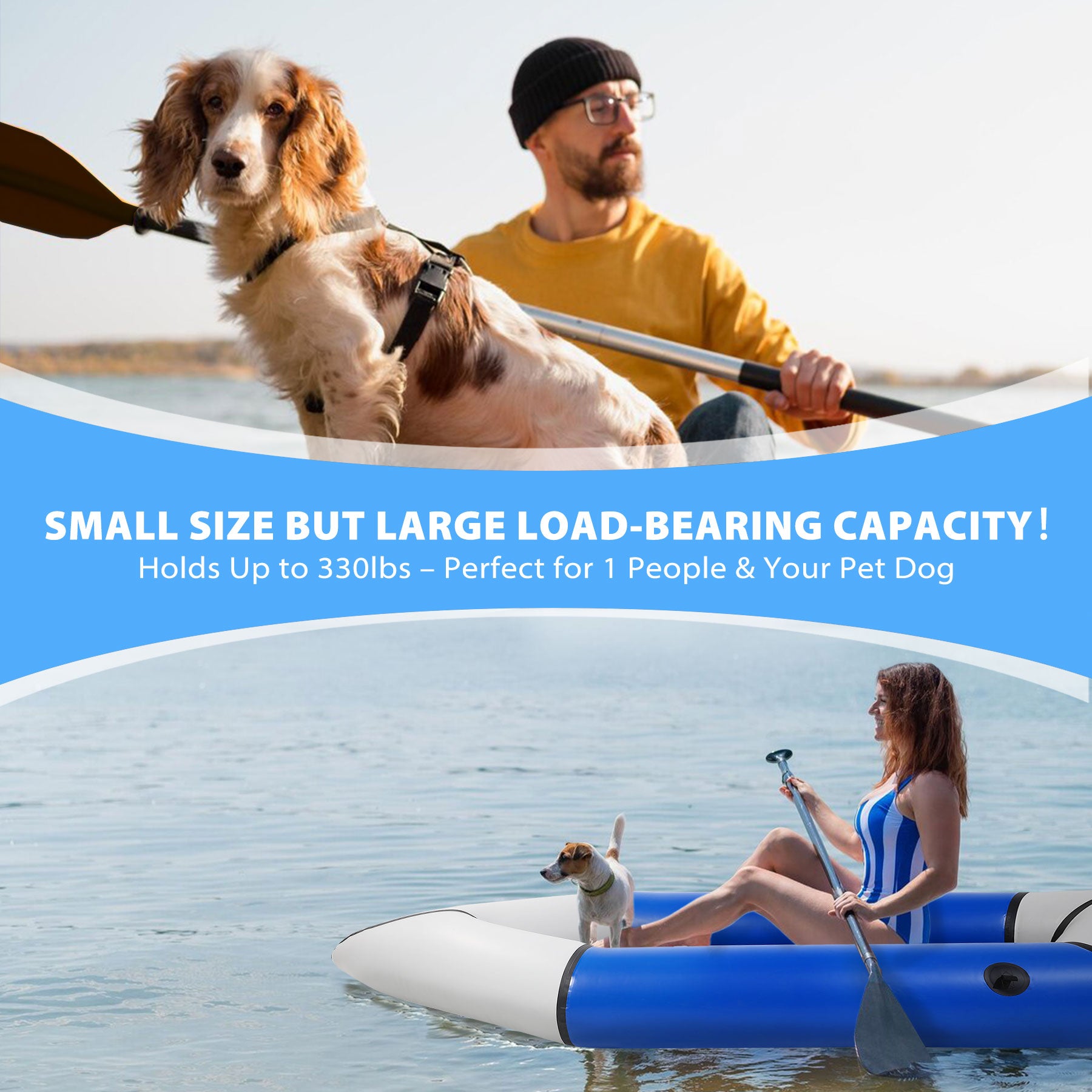 Oryxearth Inflatable Packraft Kayak for Adults, 6.9FT Lightweight TPU Canoe (210D), Portable 1-Person Watercraft for Kayaking, Fishing, Camping, Compact Design