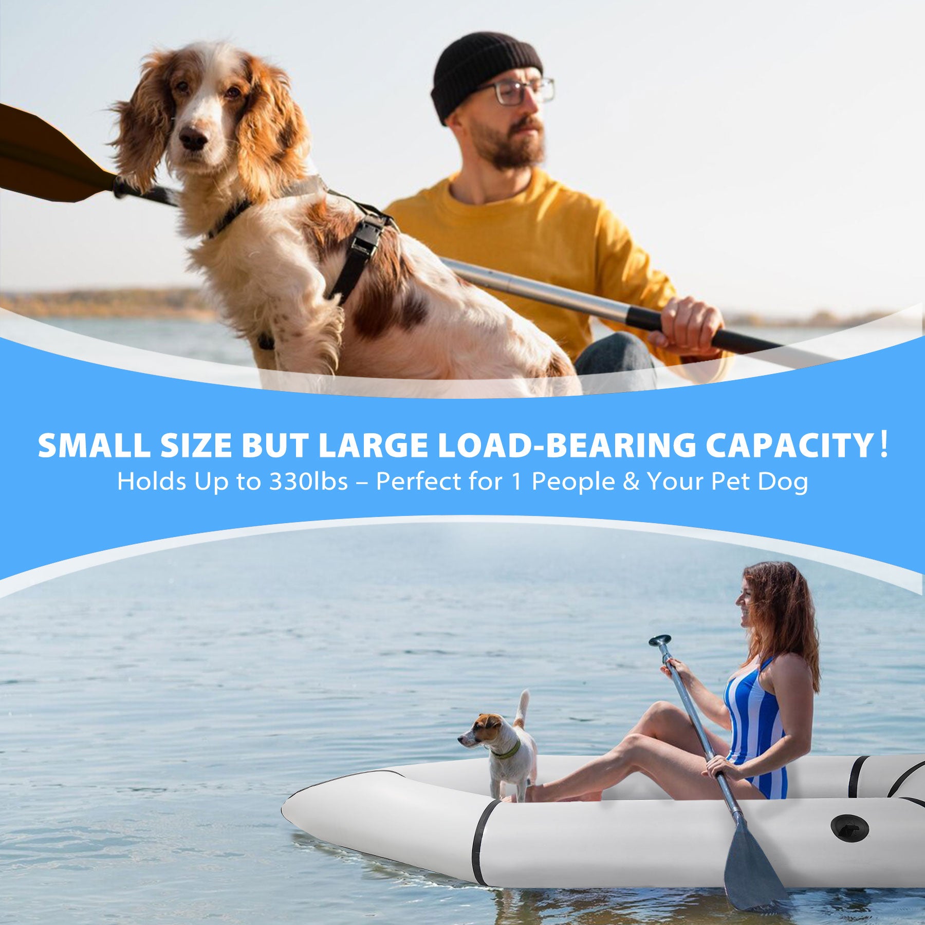 Oryxearth Inflatable Packraft Kayak for Adults, 6.9FT Lightweight TPU Canoe (210D), Portable 1-Person Watercraft for Kayaking, Fishing, Camping, Compact Design