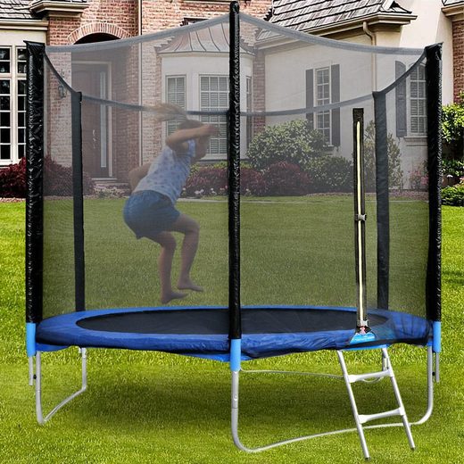 Gartentrampolin トランポリン 屋外 Ø183/244/305/366cm Sicherheitsnetz 幼稚園用トランポリン、シュッツラント シュヴァルツ、ミット sicherheisnetz 