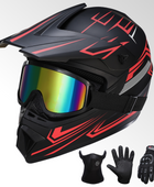 Oryxearth Motocross Dirt Bike Helmet, Off-Road Motorcycle & ATV Helmet with Goggles Gloves