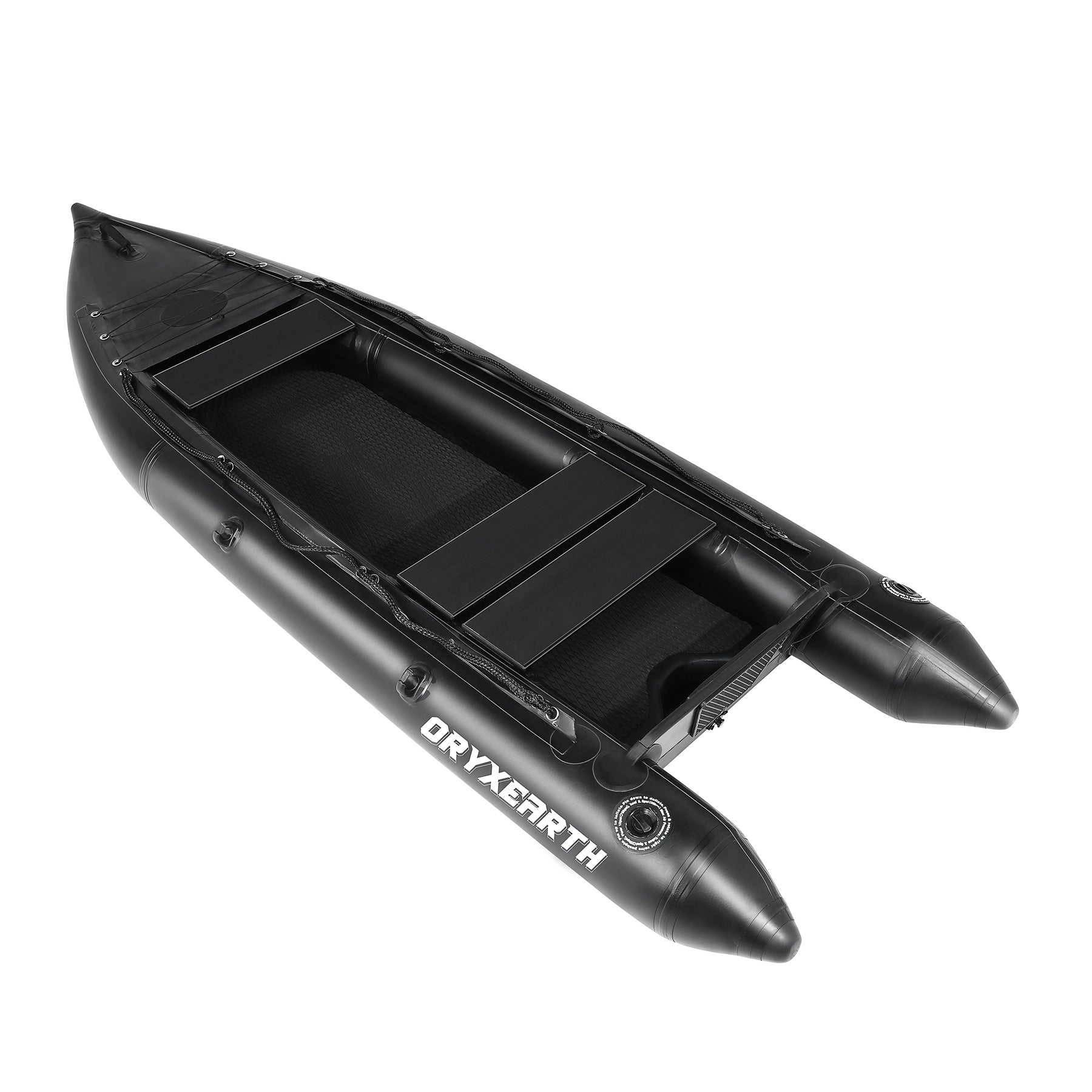 Professional 10.8ft Inflatable Fishing Boat for Adults - Heavy Duty Pontoon Skiff with Aluminum Seat, Includes Pump, Oars & Stabilizer Fin