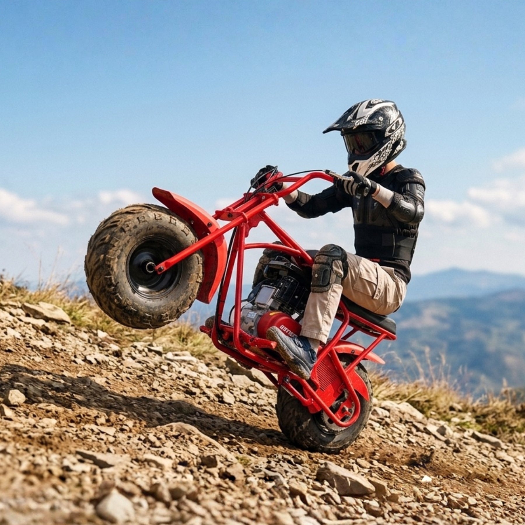 Oryxearth BRM100P-1 105CC Off-Road Gas Mini Bike for Adults & Teens, Red Edition, Up to 220 lbs