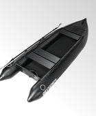 Professional 10.8ft Inflatable Fishing Boat for Adults - Heavy Duty Pontoon Skiff with Aluminum Seat, Includes Pump, Oars & Stabilizer Fin