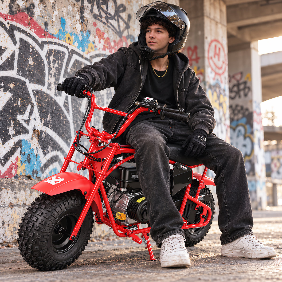 Oryxearth BRM200-1 196cc Gas Mini Bike, 35 MPH 4-Stroke Mini Dirt Bike, Off-Road Pit Bike for Adults & Teens, 220 lbs Max Load