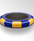 Oryxearth 10FT Inflatable Water Trampoline, Portable Bounce Swim Platform with Electric Air Pump & 4-Step Ladder, with ASTM F381-16 Certified for Pool, Lake and Water Sports, Yellow & Blue