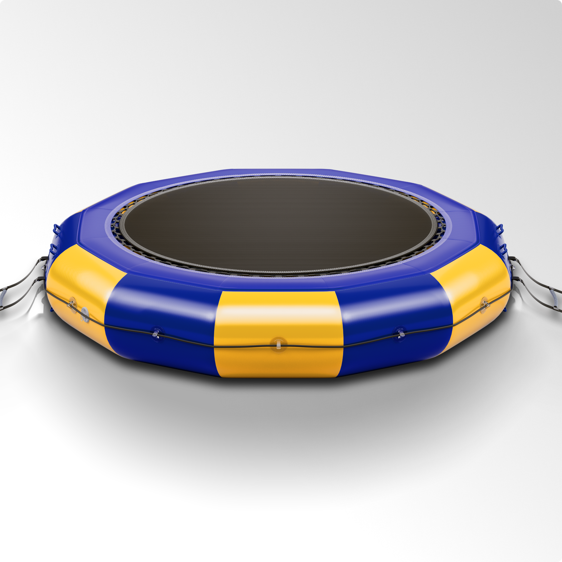 Oryxearth 10FT Inflatable Water Trampoline, Portable Bounce Swim Platform with Electric Air Pump & 4-Step Ladder, with ASTM F381-16 Certified for Pool, Lake and Water Sports, Yellow & Blue