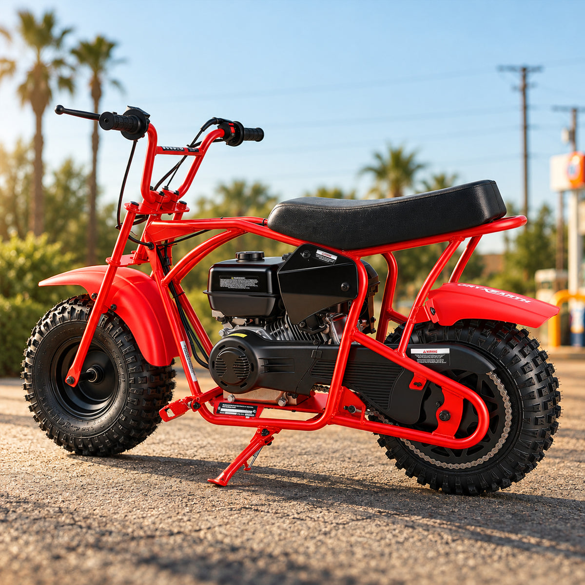 Oryxearth BRM200-1 196cc Gas Mini Bike, 35 MPH 4-Stroke Mini Dirt Bike, Off-Road Pit Bike for Adults & Teens, 220 lbs Max Load