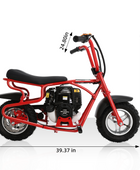 Oryxearth 37.7CC 4-Stroke Mini Bike, Gas Powered Dirt Off Road Trail, up to 15.5 Mph, Red