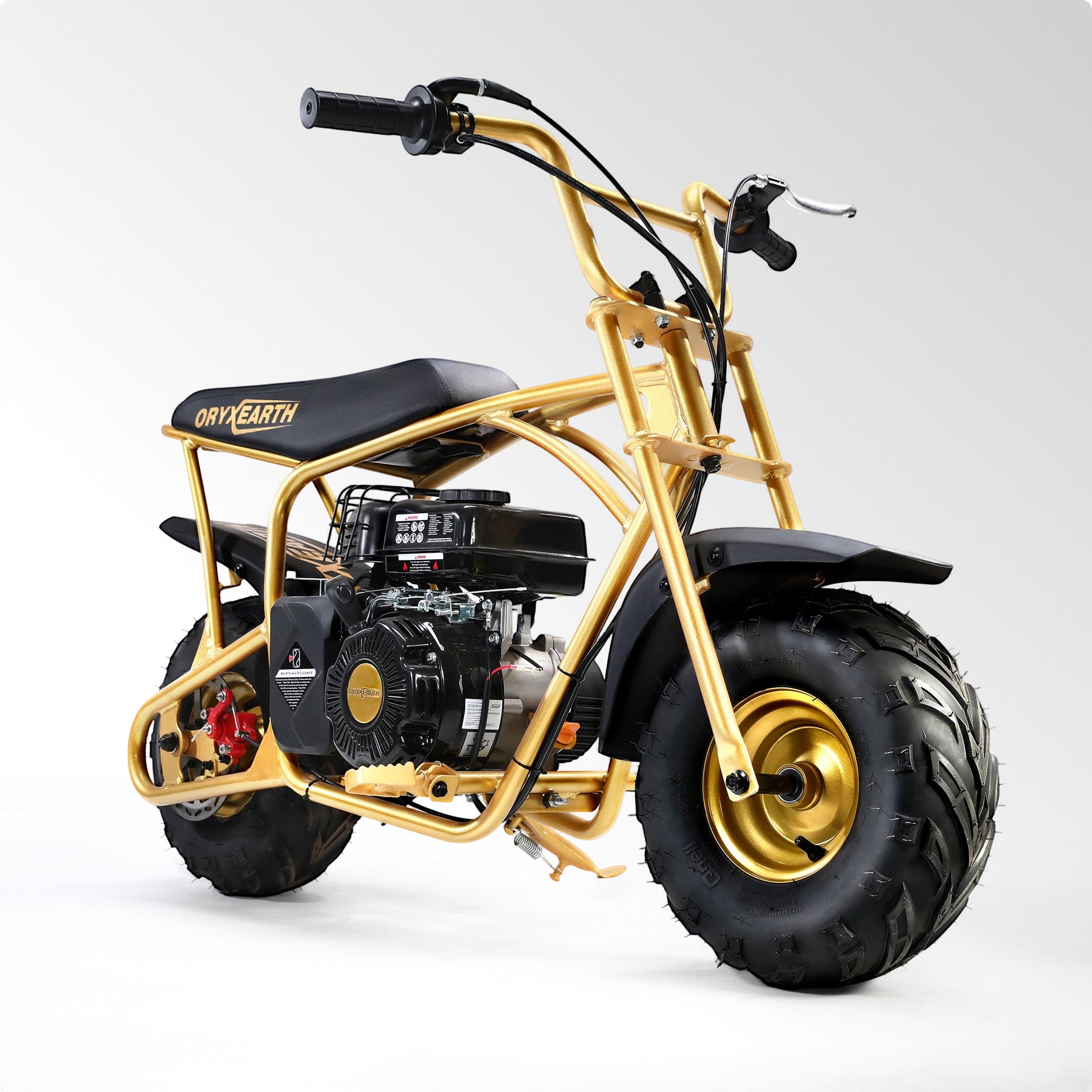 Oryxearth BRM100-4 99CC Off-Road Gas Mini Bike for Adults & Teens, Limited Edition Gold, Supports Up to 220 lbs