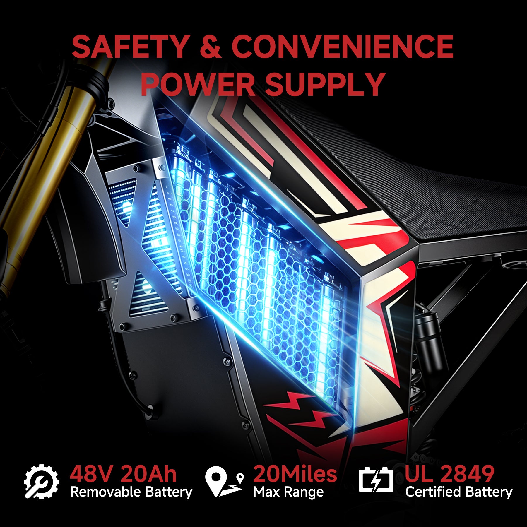 【WMT】Oryxearth 2500W Electric Dirt Bike, 34 Mph Off-Road Electric-Motorcycle with Hydraulic Brakes and 48V 20AH Removable Battery