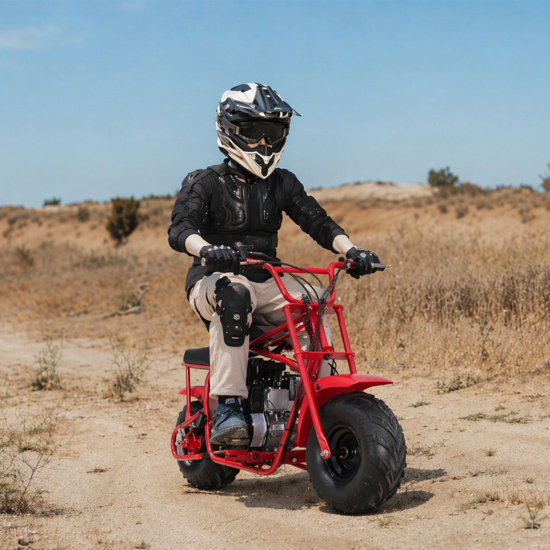 Oryxearth BRM100P-1 105CC Off-Road Gas Mini Bike for Adults & Teens, Red Edition, Up to 220 lbs