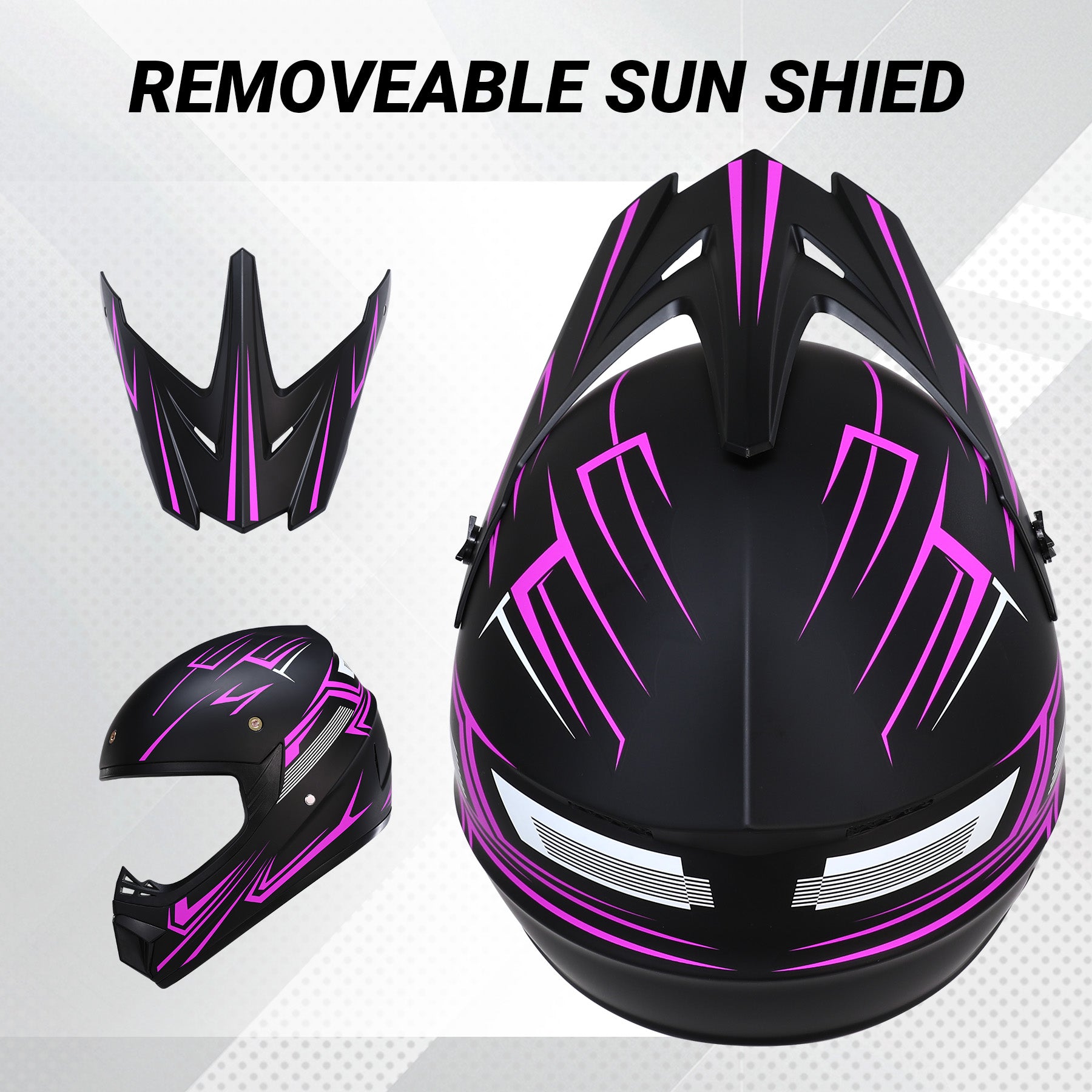 【WMT】Oryxearth Motocross Dirt Bike Helmet, Off-Road Motorcycle & ATV Helmet with Goggles Gloves