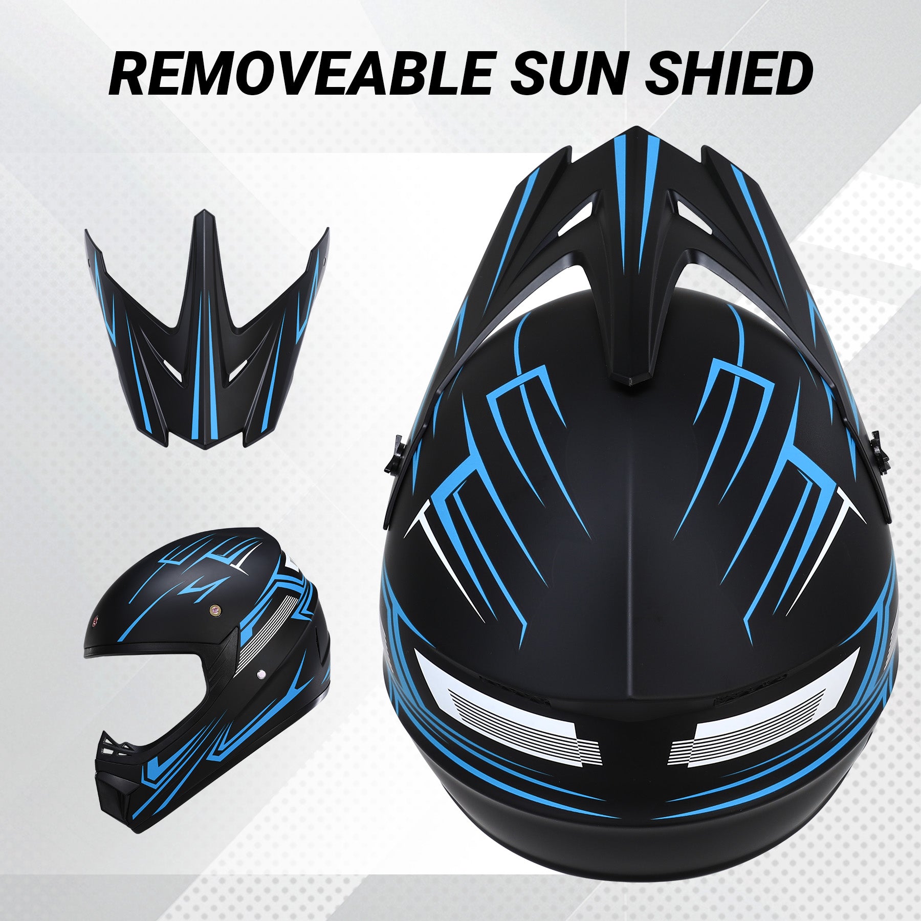 【WMT】Oryxearth Motocross Dirt Bike Helmet, Off-Road Motorcycle & ATV Helmet with Goggles Gloves