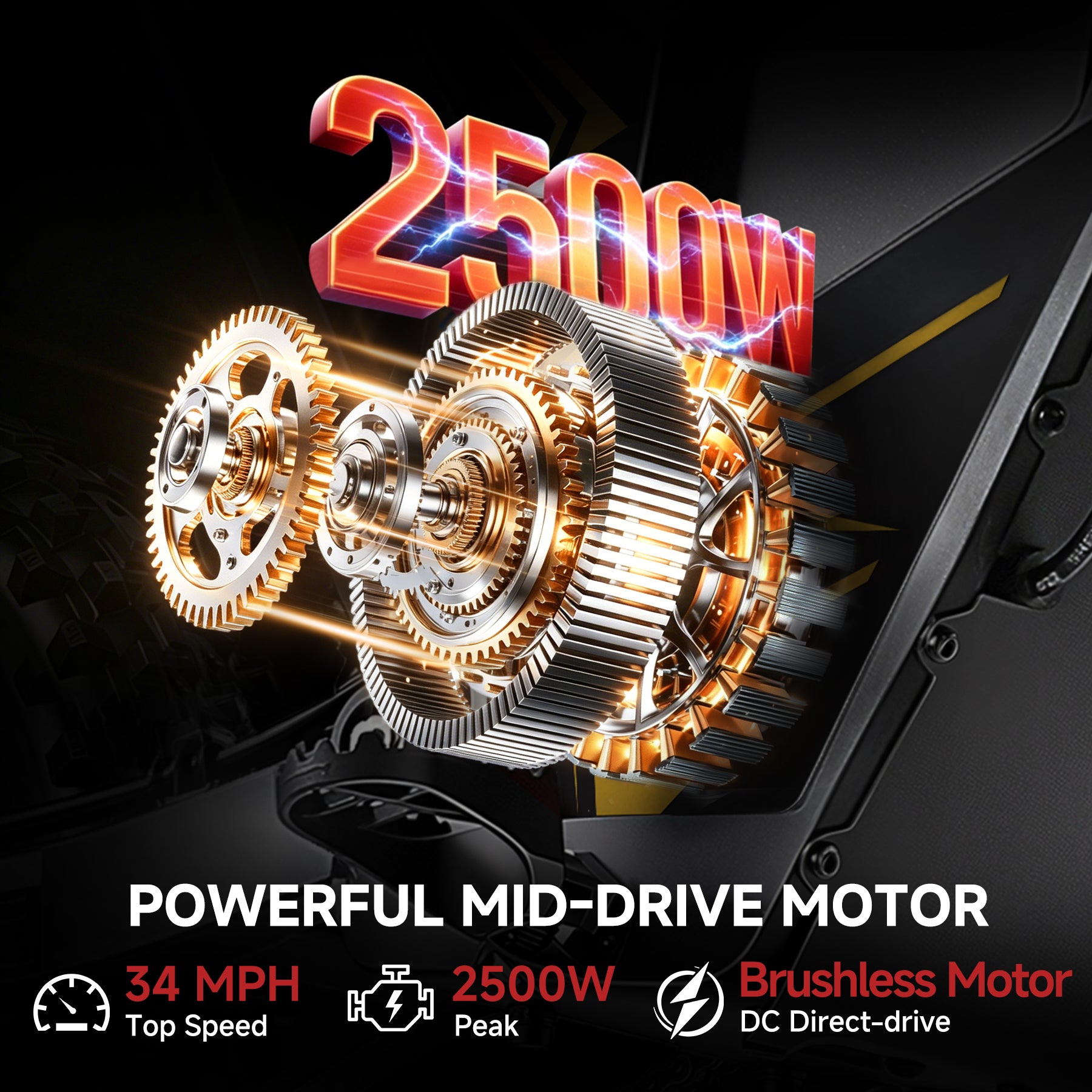 【WMT】Oryxearth 2500W Electric Dirt Bike, 34 Mph Off-Road Electric-Motorcycle with Hydraulic Brakes and 48V 20AH Removable Battery